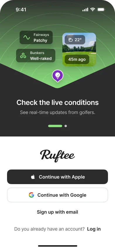 Ruftee app — live course conditions